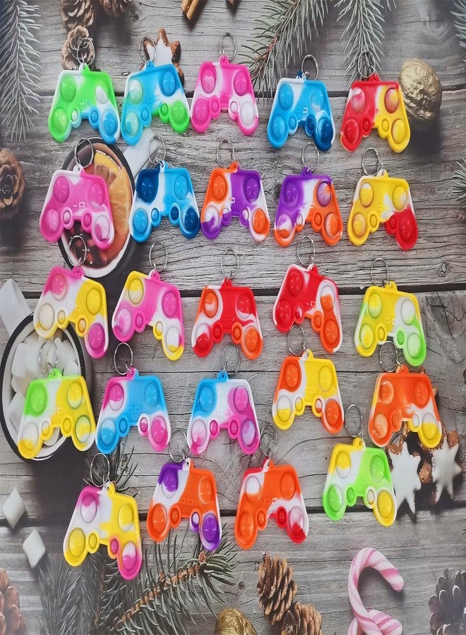 HOZKEAP 24 Packs Bulk Game controllers Mini pop Fidget Keychain,Boys and Girls Kids Birthday Party Favors Supplies Classroom Prize - Image 2